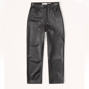 Abercrombie High Rise Black Vegan Leather Pants